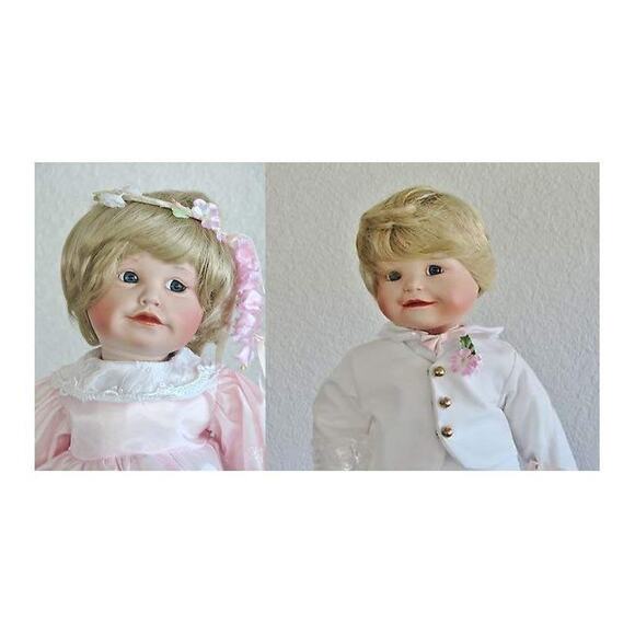 Set (2) Ashton Drake WEDDING Party DOLLS Suzanne Flower Girl Brandon Ring Bearer - Picture 5 of 9